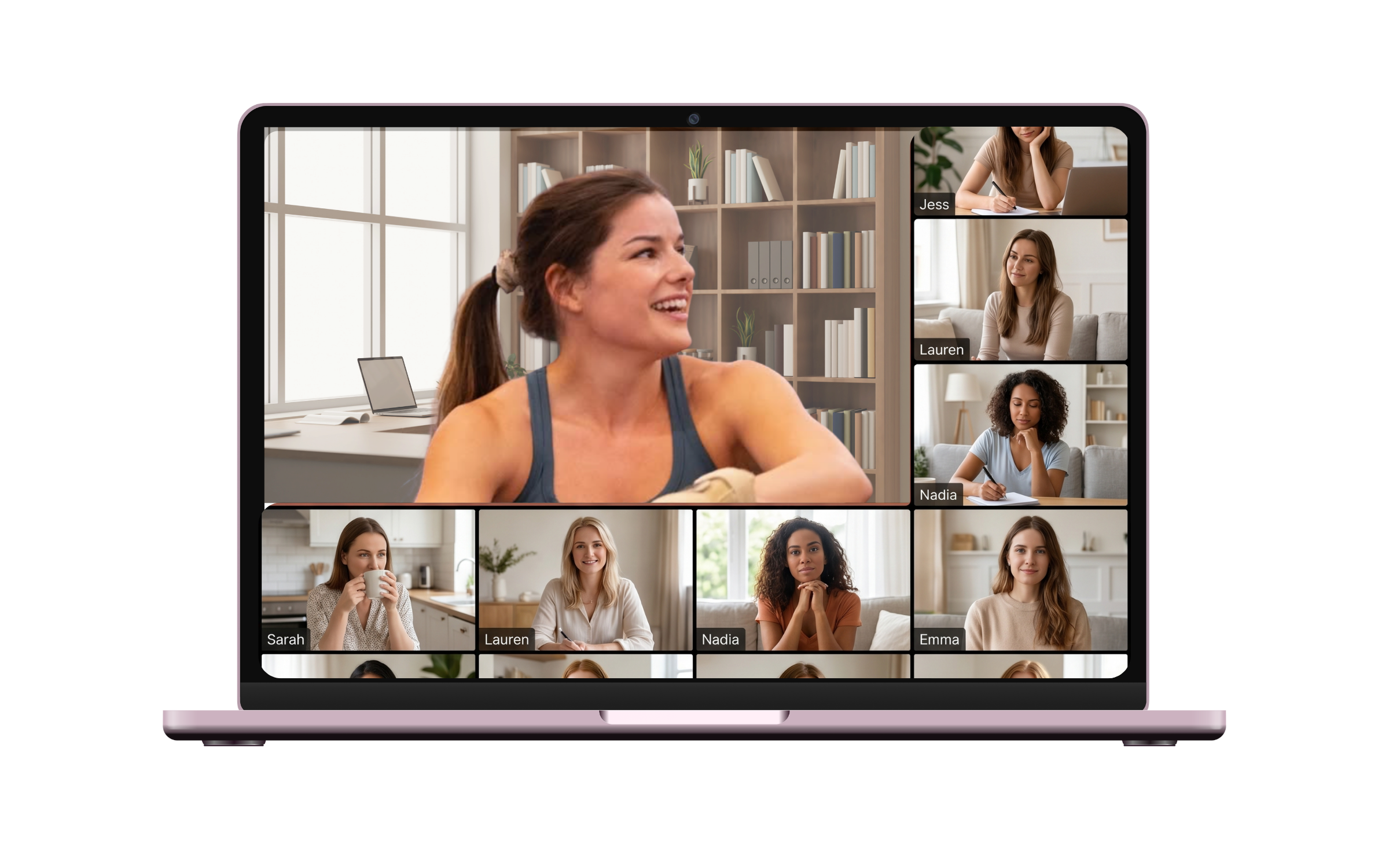 Laptop mockup showing the Keeping Balance Method member area with the Beginner Strength Blueprint videos ready to watch.